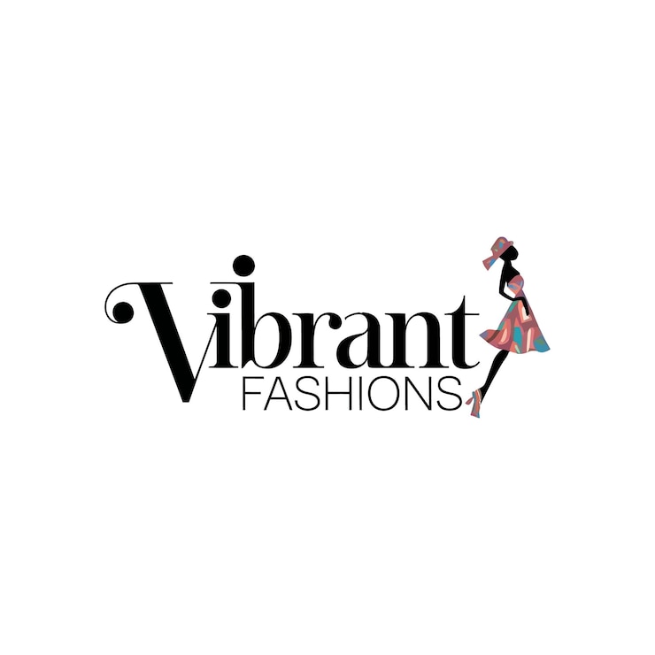 Vector stylish colorful lettering fashion logo called vibrant fashions