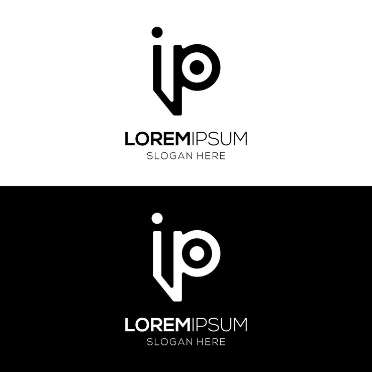 Vector stylish logo design template for the letter ip