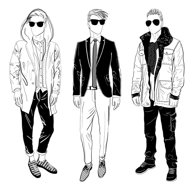 Vector stylish man showcasing street fashion