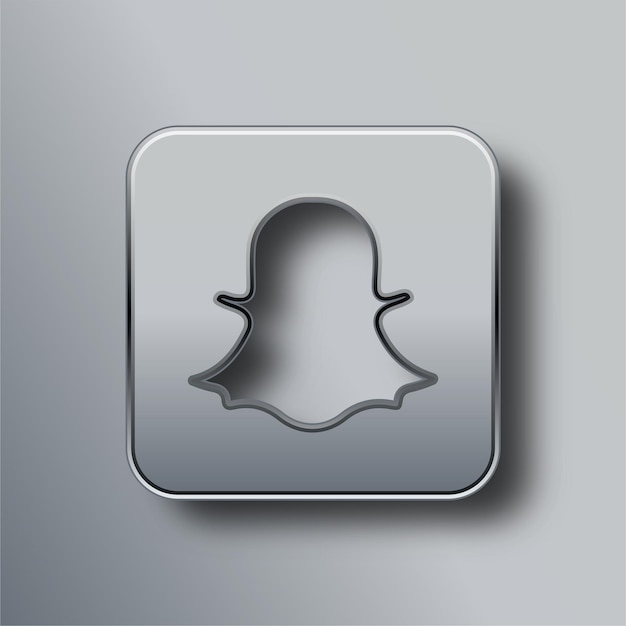 Stylish Silver Social Media Snapchat Icon