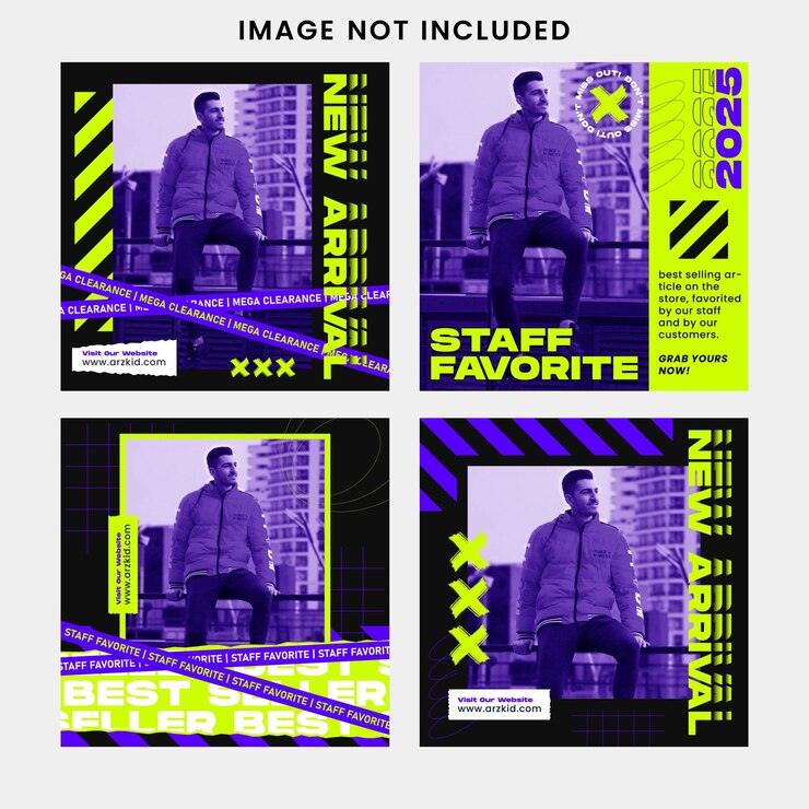 Stylish Social Media Urban Fashion Post Banner Set Template