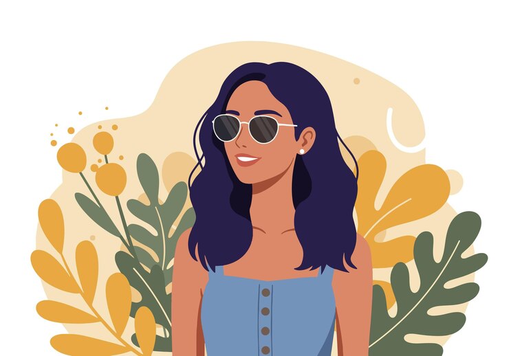 Stylish woman with sunglasses enjoying summer