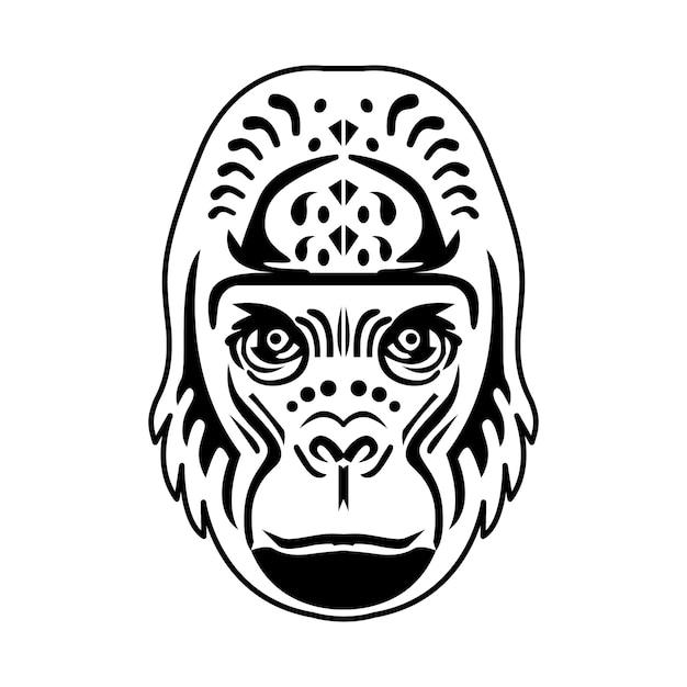 stylized gorilla head chinese zodiac sign