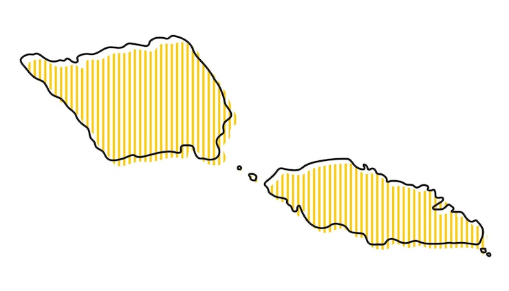 Vector stylized simple outline map of samoa icon