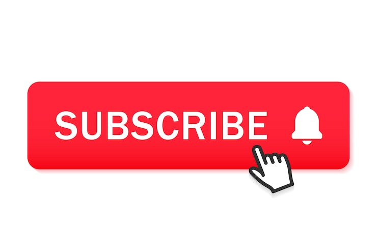Vector subscribe button design with bell icon for notification