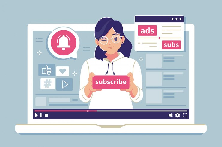 Vector subscribe concept  flat design illustration