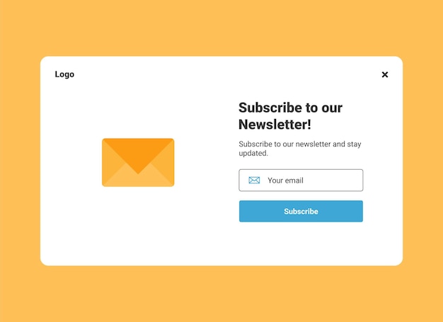 Subscription to newsletter pop up banner template
