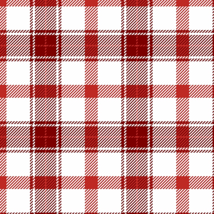 Vector subtle red and white woven plaid pattern