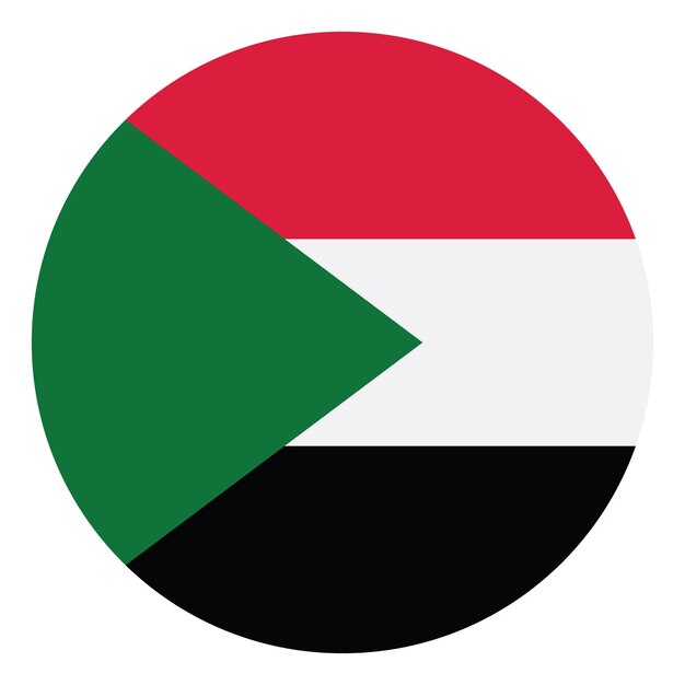Sudan flag circle icon vector illustration
