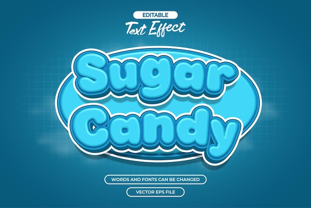 Sugar candy editable text effect with cloud background