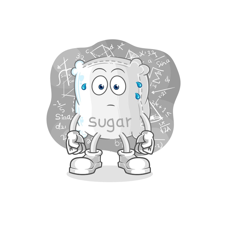Vector sugar sack thinking hard vector cartoon character