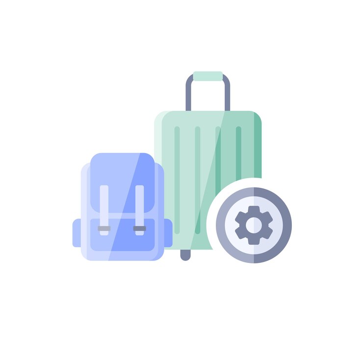 suitcase travel icon in flat design