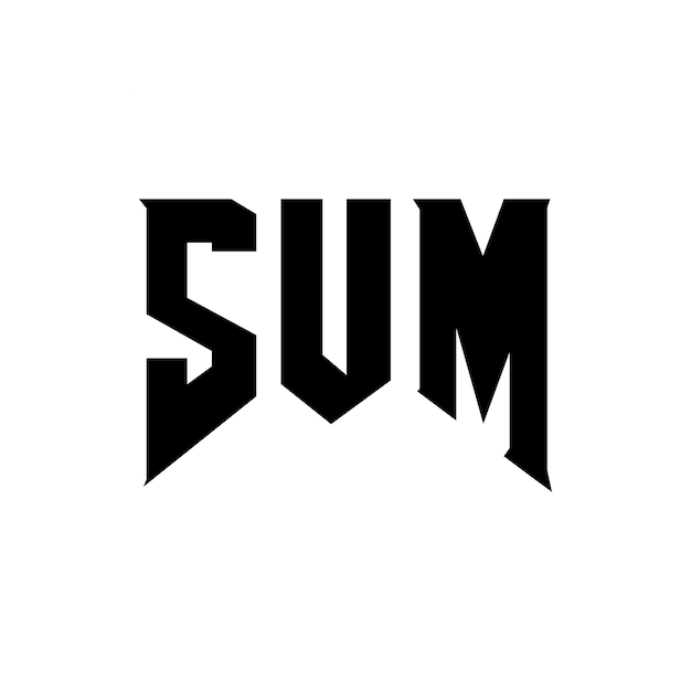 SUM letter logo design for technology company SUM logo design black and white color combination SUM logo SUM vector SUM design SUM icon SUM alphabet SUM typography logo design
