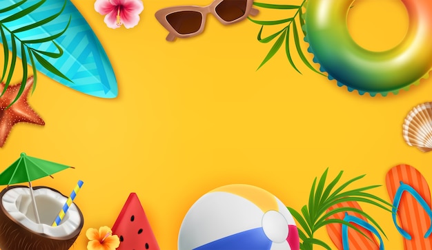 Summer beach fun: a colorful holiday celebration