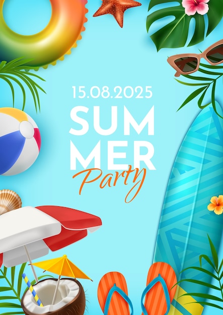 Summer beach party invitation
