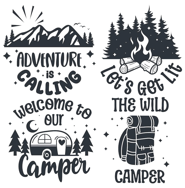 Vector summer camp vector illustration concept for shirt or logo camping