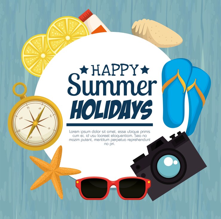 Vector summer holidays set icons vector illustration design