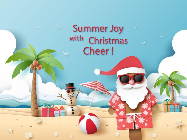 Vector summer joy with christmas cheer