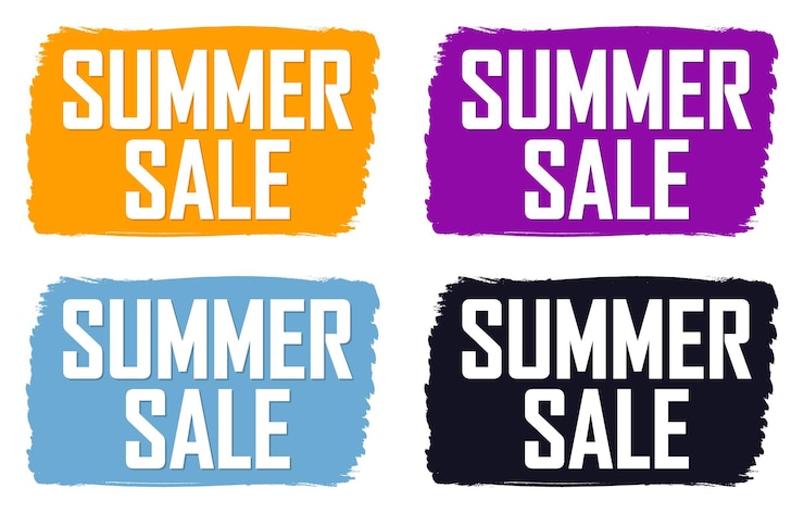 Vector summer sale set discount banners deal tags design template