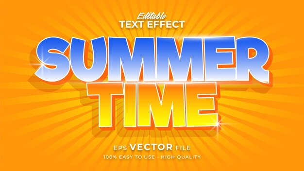 Summer text effect template with cartoon style