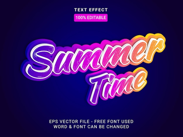 summer time text effect style editable text effect