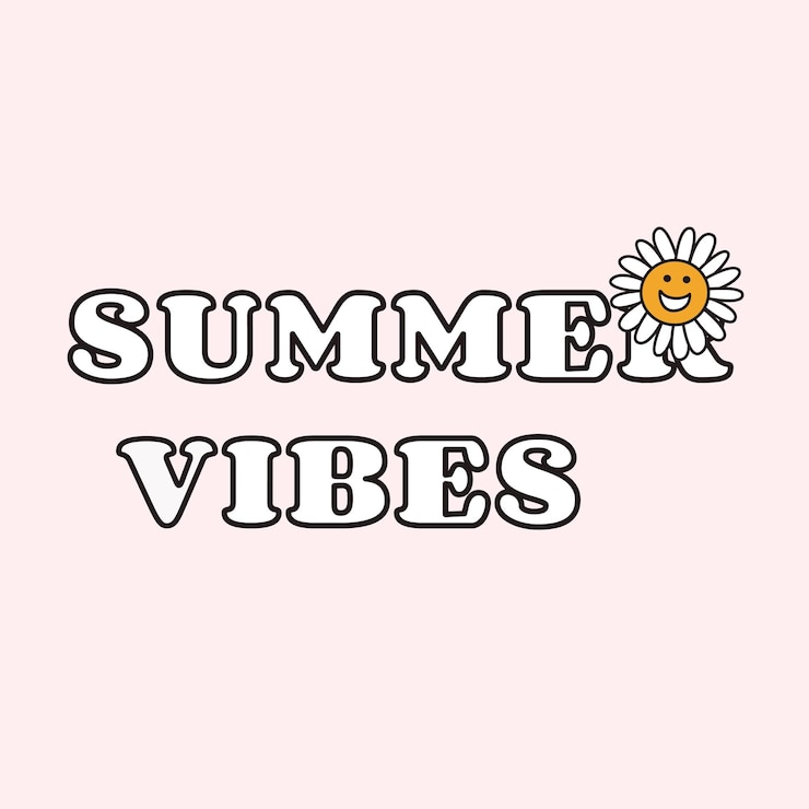 Vector summer vibes beige background with daisy flowers motivational and inspiring background