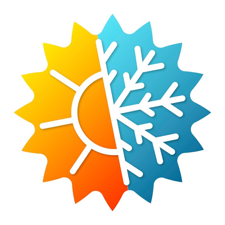 Sun and snowflake air conditioner Heating and cooling symbol