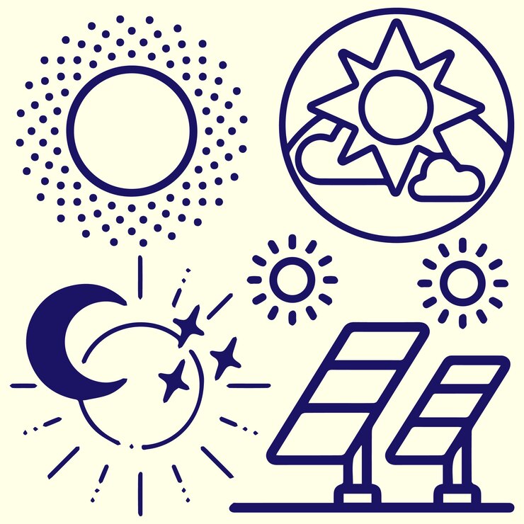 Sun logo or icon set vector