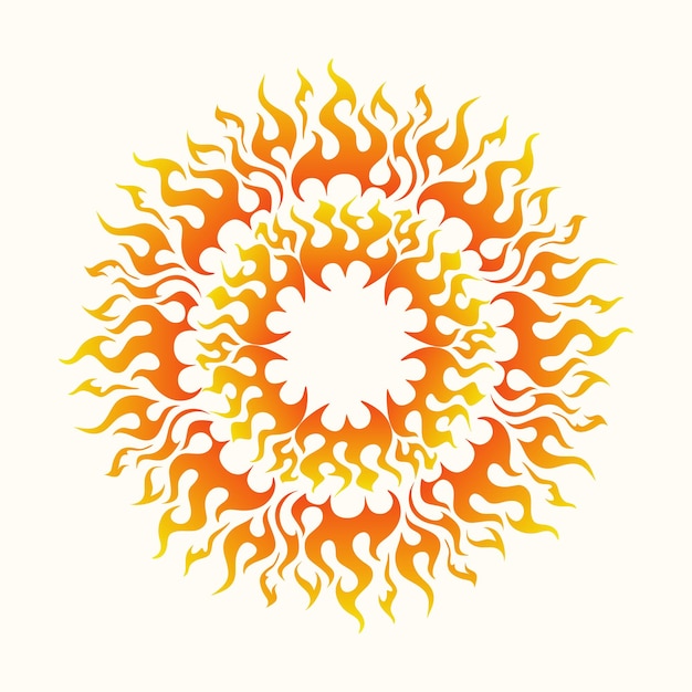 sun vector design for use as a sign in a logo