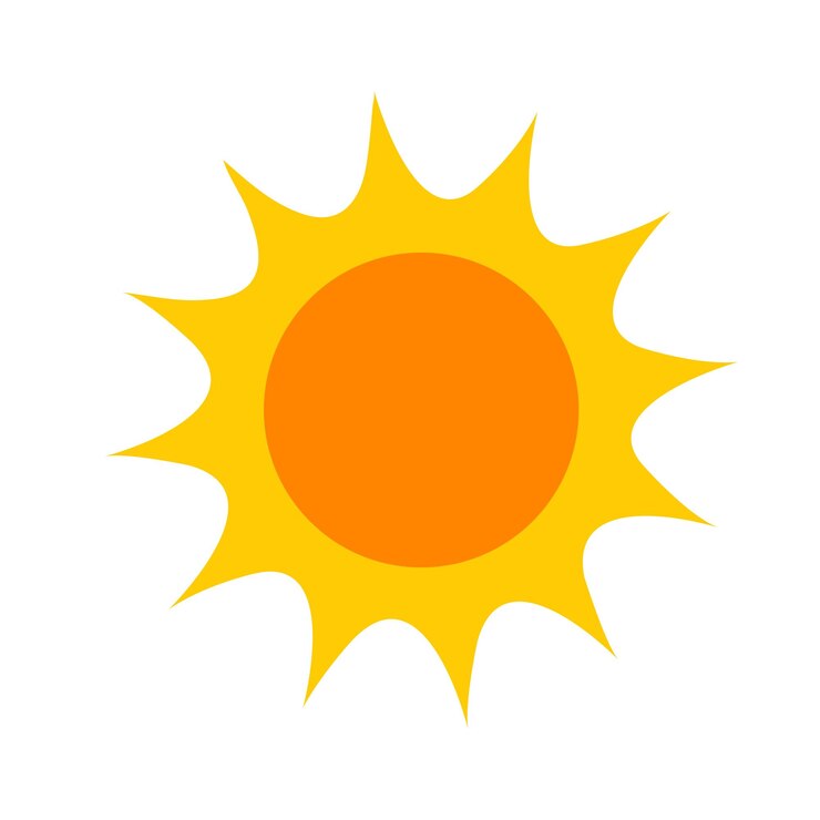 Sun vector illustration isolated on a white background
