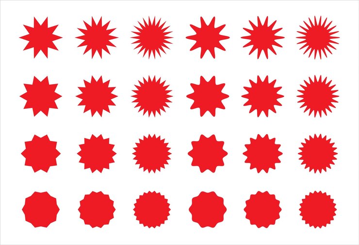 Vector sunburst badges set sale sticker