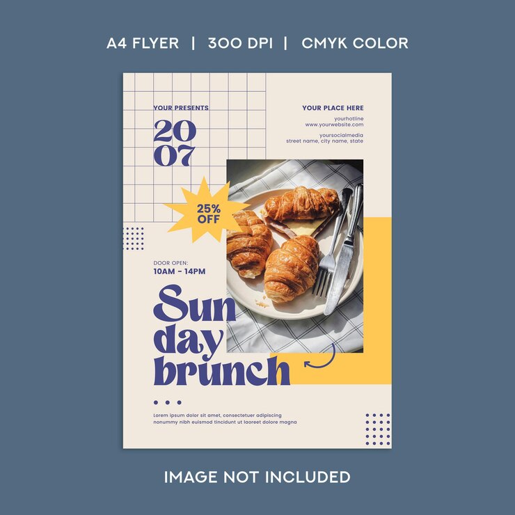 Vector sunday brunch flyer