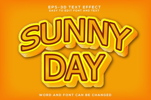 Sunny Day 3d text effect