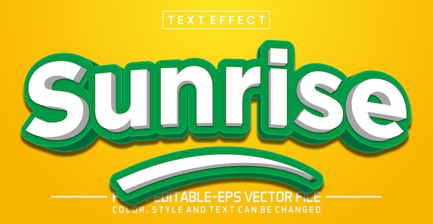 sunrise text editable style effect