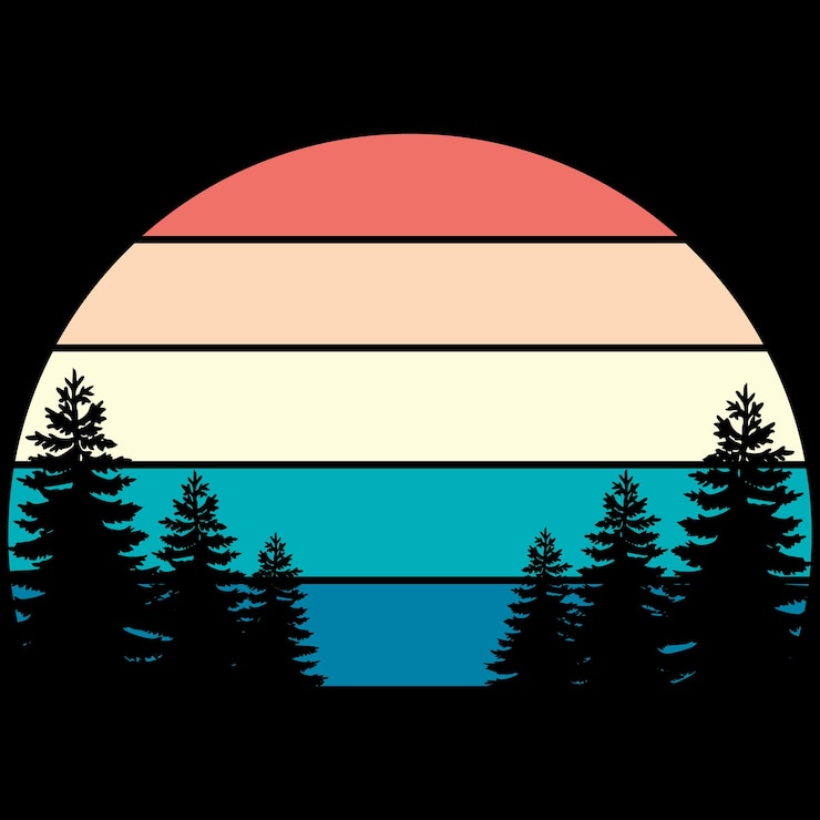 Vector sunset vintage retro design