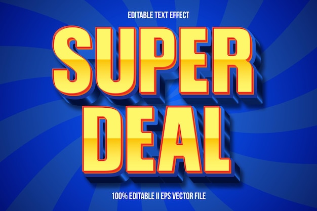 super deal editable text effect 3d emboss gradient style