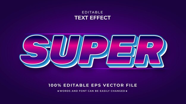 Super gradient text effect editable eps file