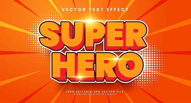 super hero 3d comic style editable vector text effect with cartoon style effect