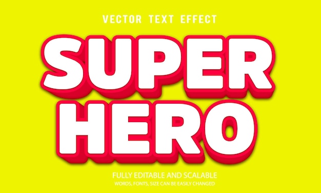 Super Hero Editable Text Effect Vector 3d Style