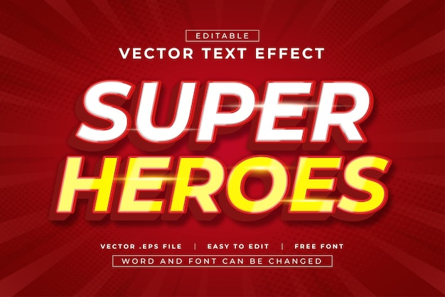 Super Heroes 3D editable text effect