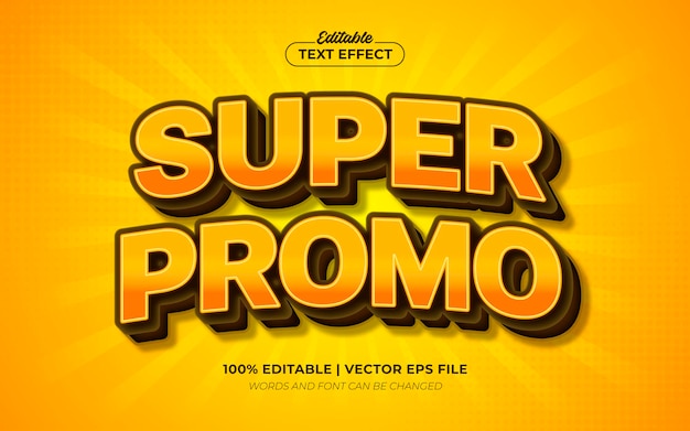 Super promo 3d editable text effect font style