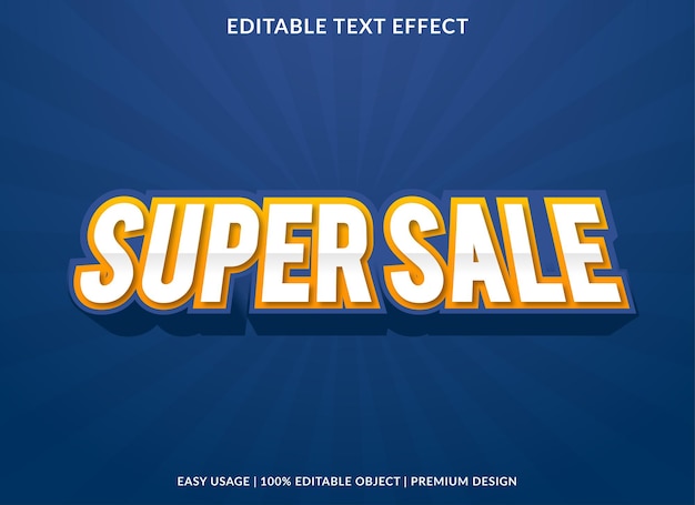 super sale editable text effect with abstract and premium style use for business logo and brand
