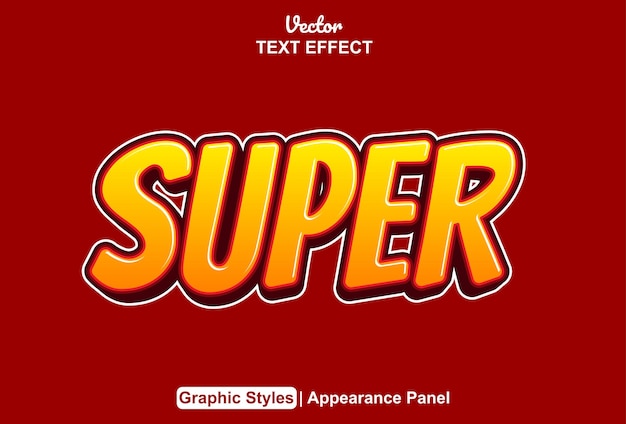super sale text effect with orange graphic style and editable