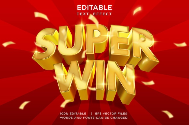 super win editable text effect 3d typography font mockup
