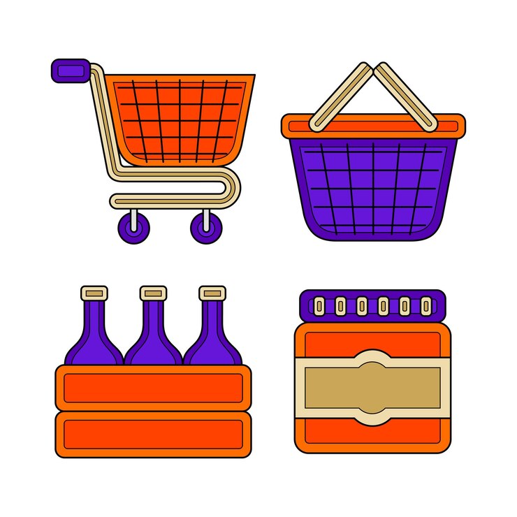 Vector supermarket element vector illustration