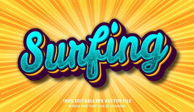surfing 3d editable text style effect