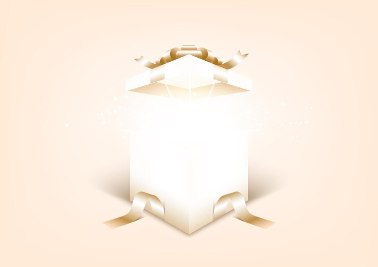 Surprise gift box vector illustration background