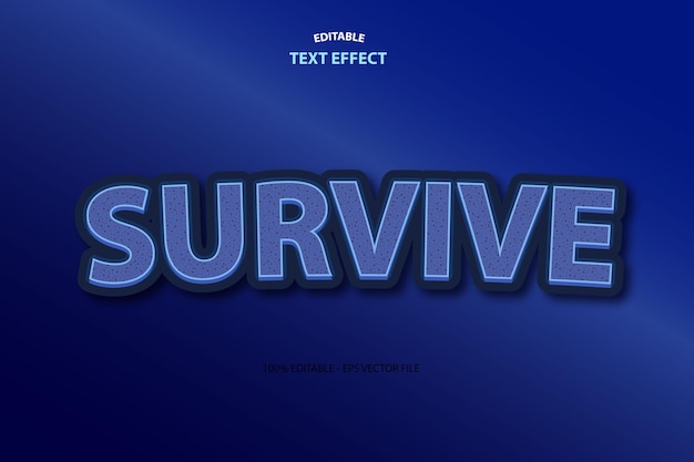 SURVIVE editable text effect emboss cartoon style