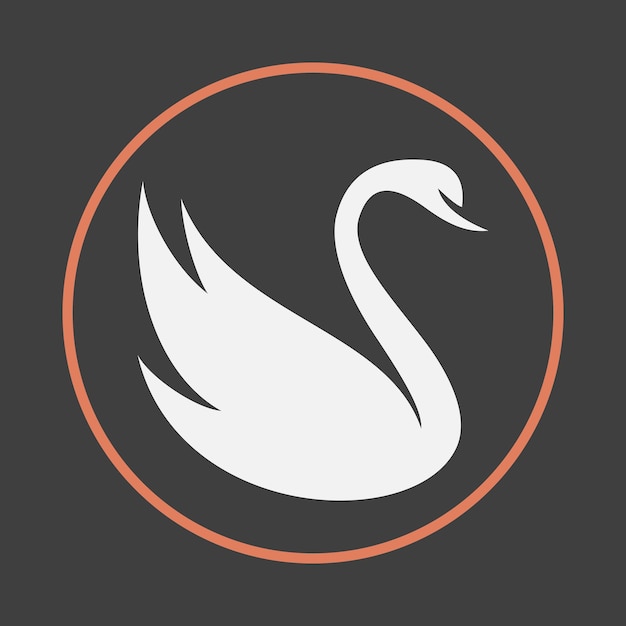 Swan favorable trendy icon attractive abstract vector illustration artwork design