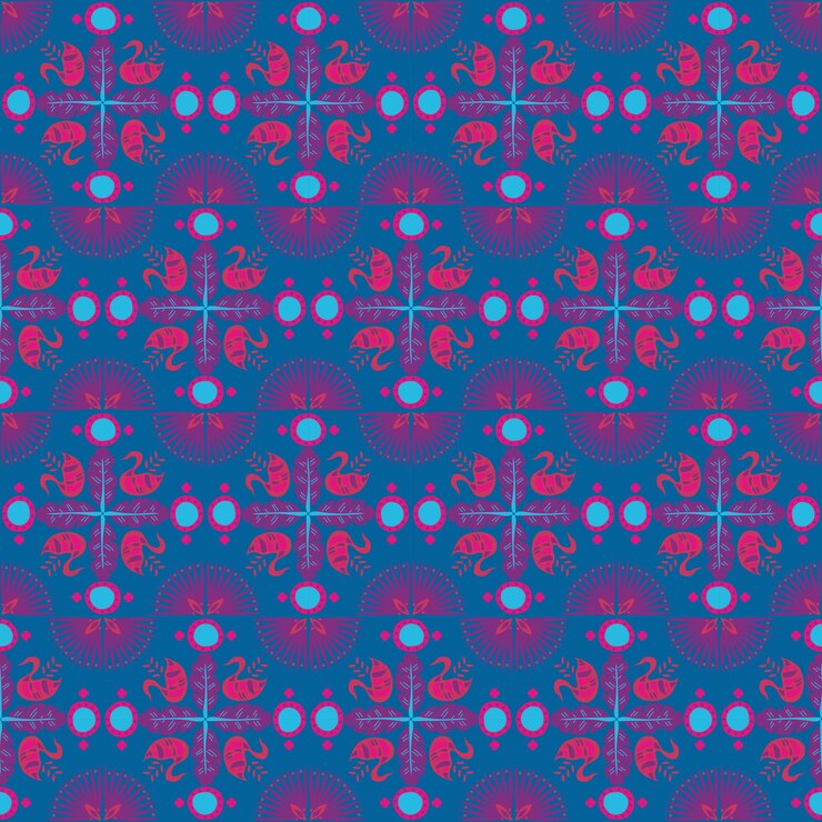Vector swan feather nature seamless pattern background plant retro damask art